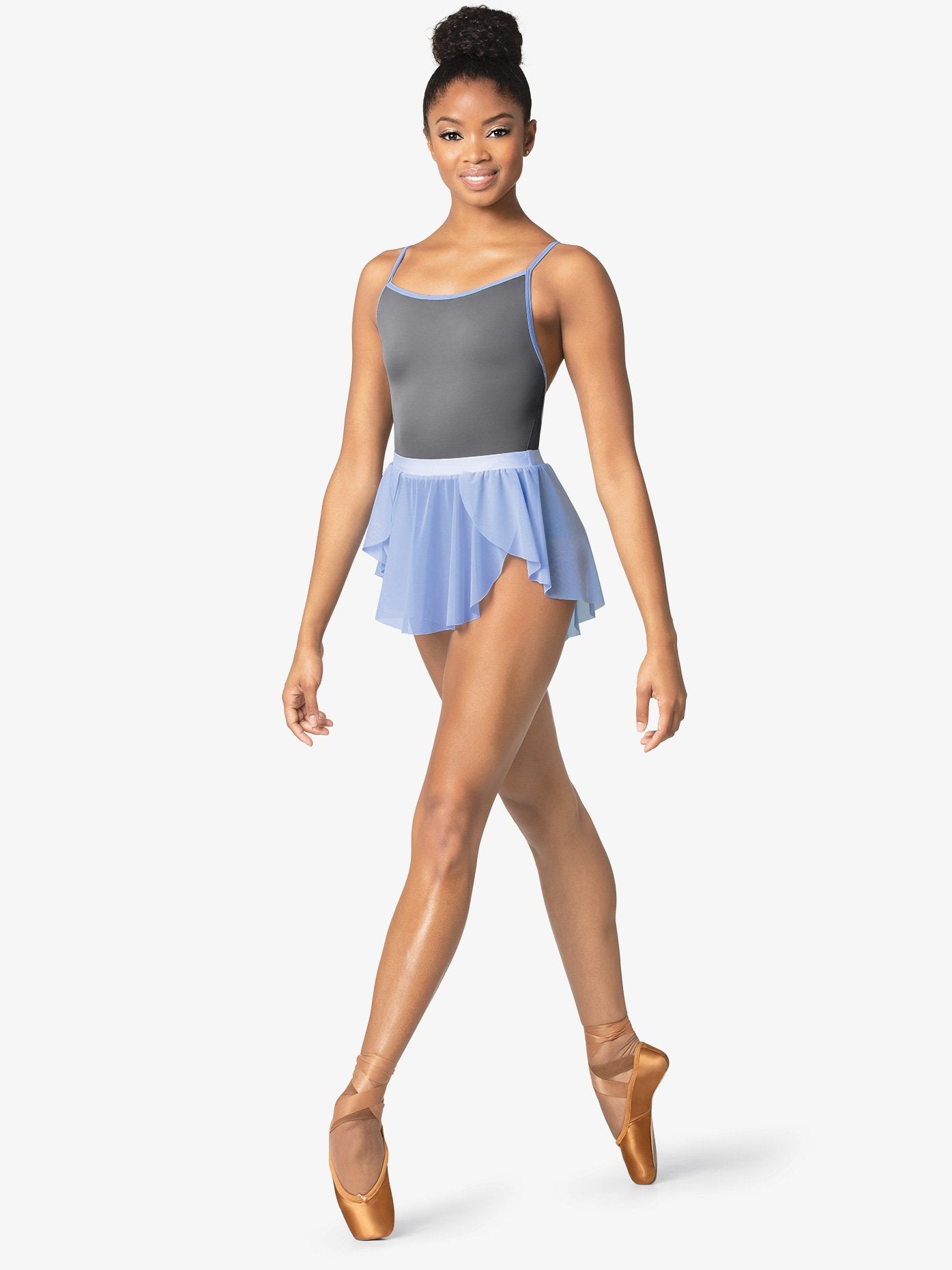 M2 Womens Short High Low Mesh Blue Skirt